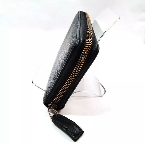 Authentic Gucci Continental Black Leather Gold Filigree Bee Star Zippy Wallet - Picture 3 of 9